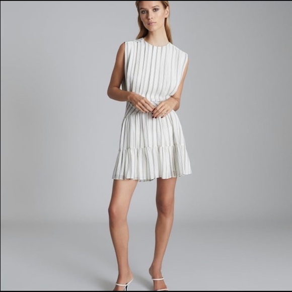 Reiss Dresses & Skirts - Reiss Sofia dress white gray stripe size 4
